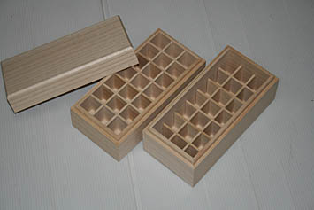 アロマオイル用二段木箱桐箱